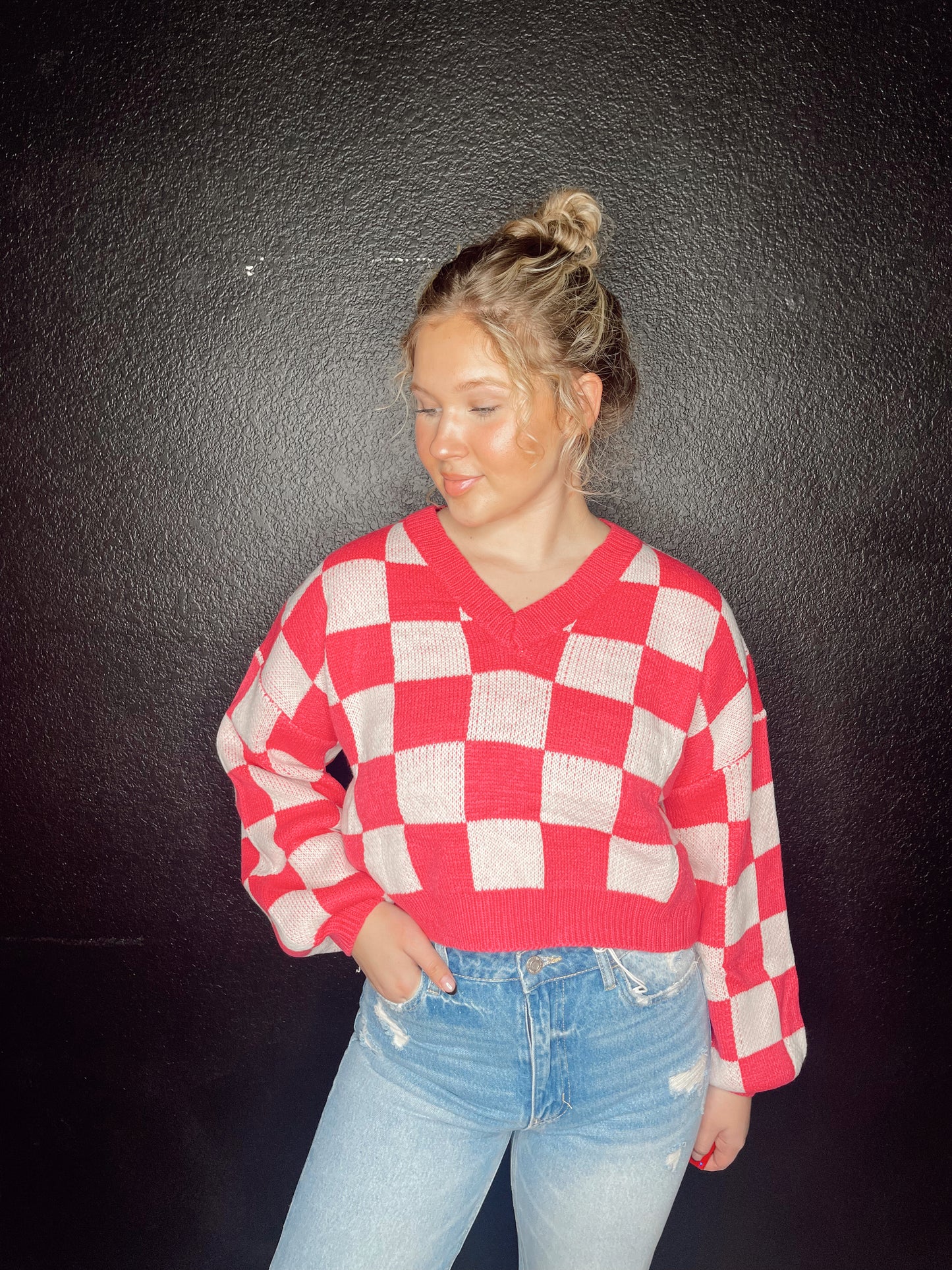 The Pink Checkered Sweater